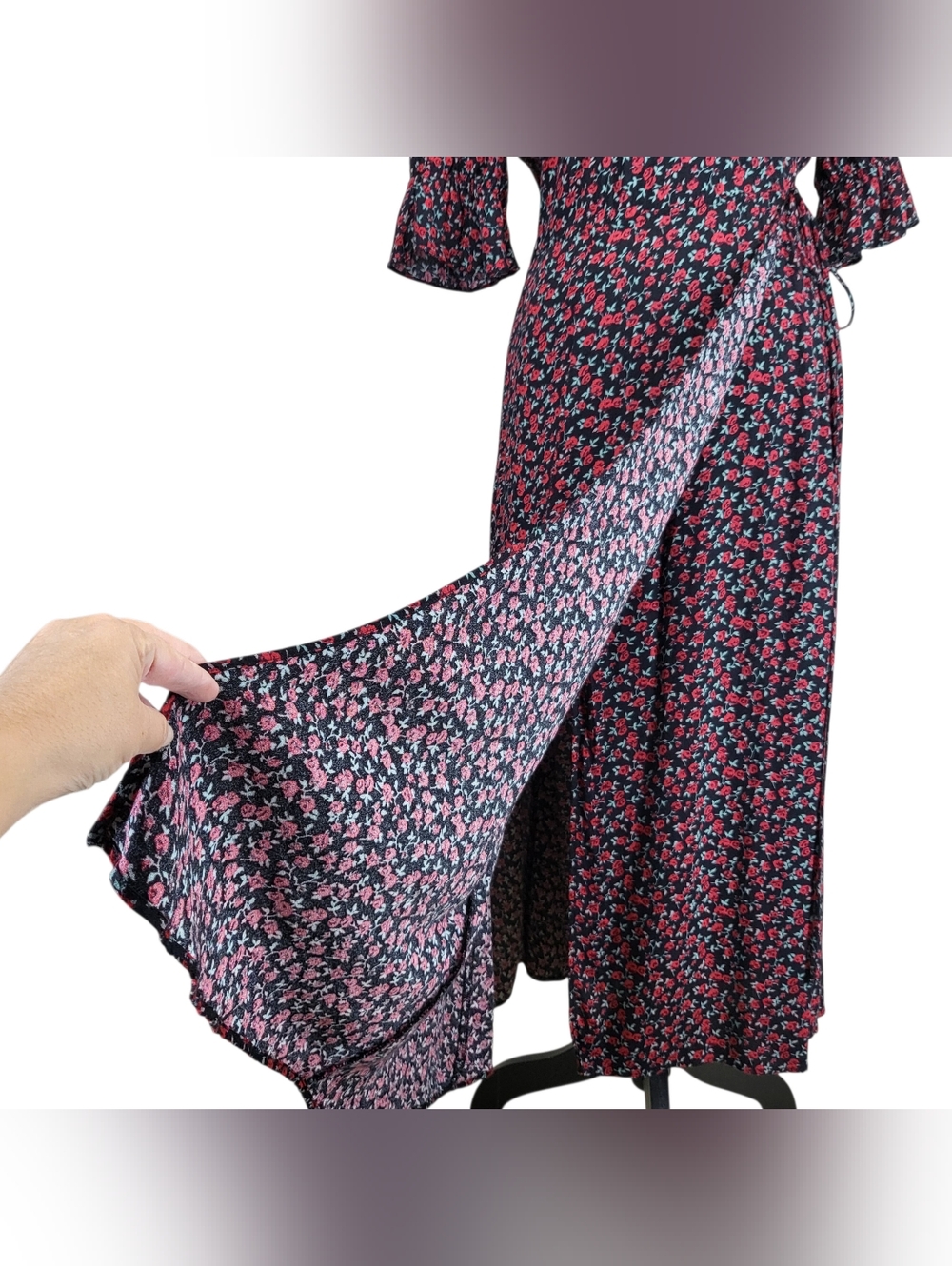 Reformation Judith Mabel Ditsy Floral Maxi Wrap Dress Viscose Size M - Picture 7 of 15